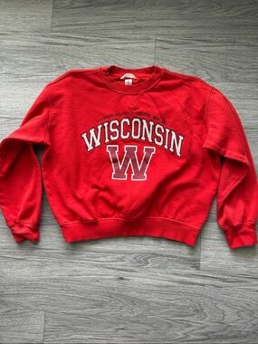 Wisconsin Red Crewneck Sweater - Women's